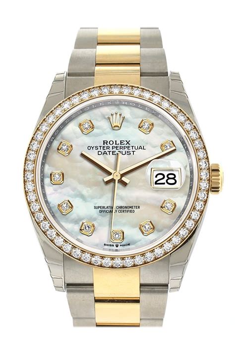 rolex datejust mother of pearl diamonds|Rolex Datejust 36 with diamonds.